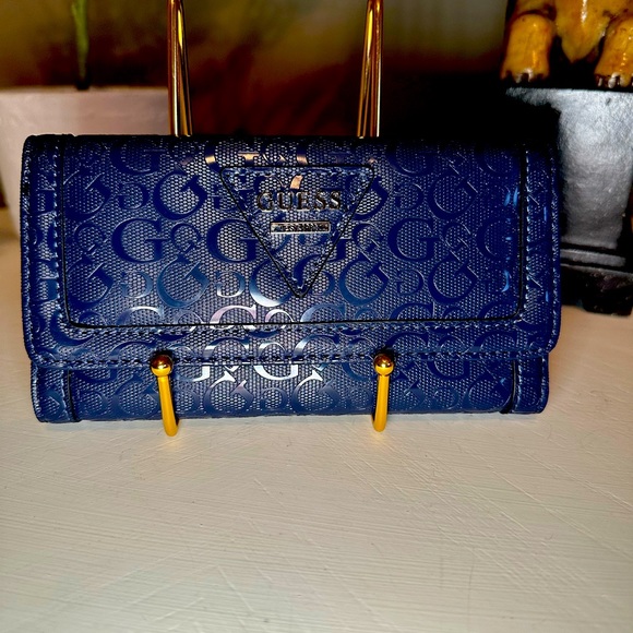 Guess Bags Guess Wallet Euc Navy Blue Poshmark